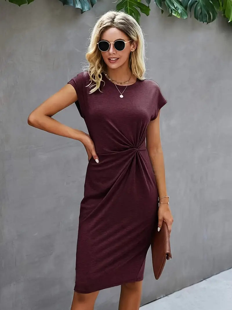 ElenaTwist – Elegante Midi-jurk met Knoopdetail
