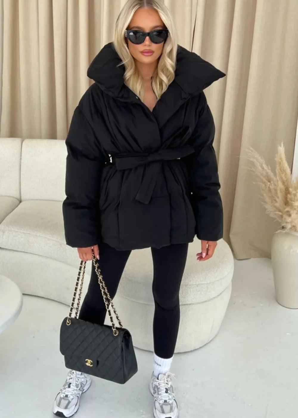 Mila – Warme Jas met Oversized Kraag