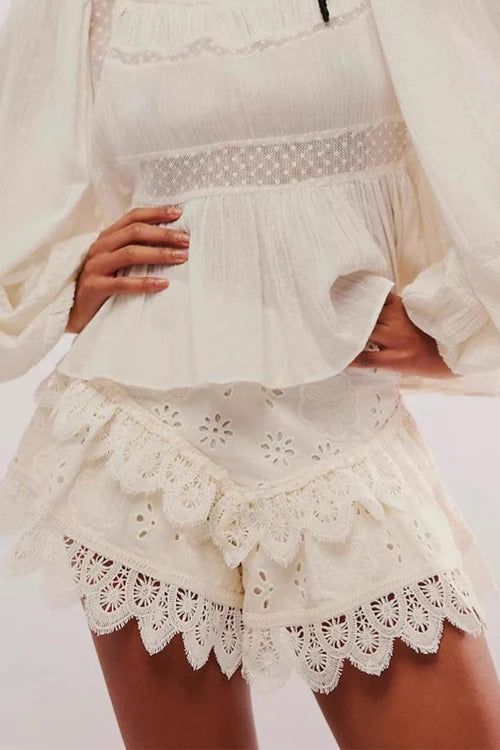 Livia – Elegante High Waist Lace Flounce Pants