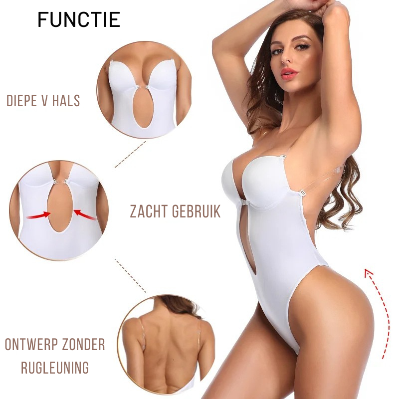 Zara – Vormgevende Body Shaper met Diepe V en Rugloze Ontwerp