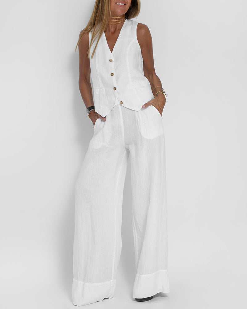 Elise – 2-Delige Linnen Outfit