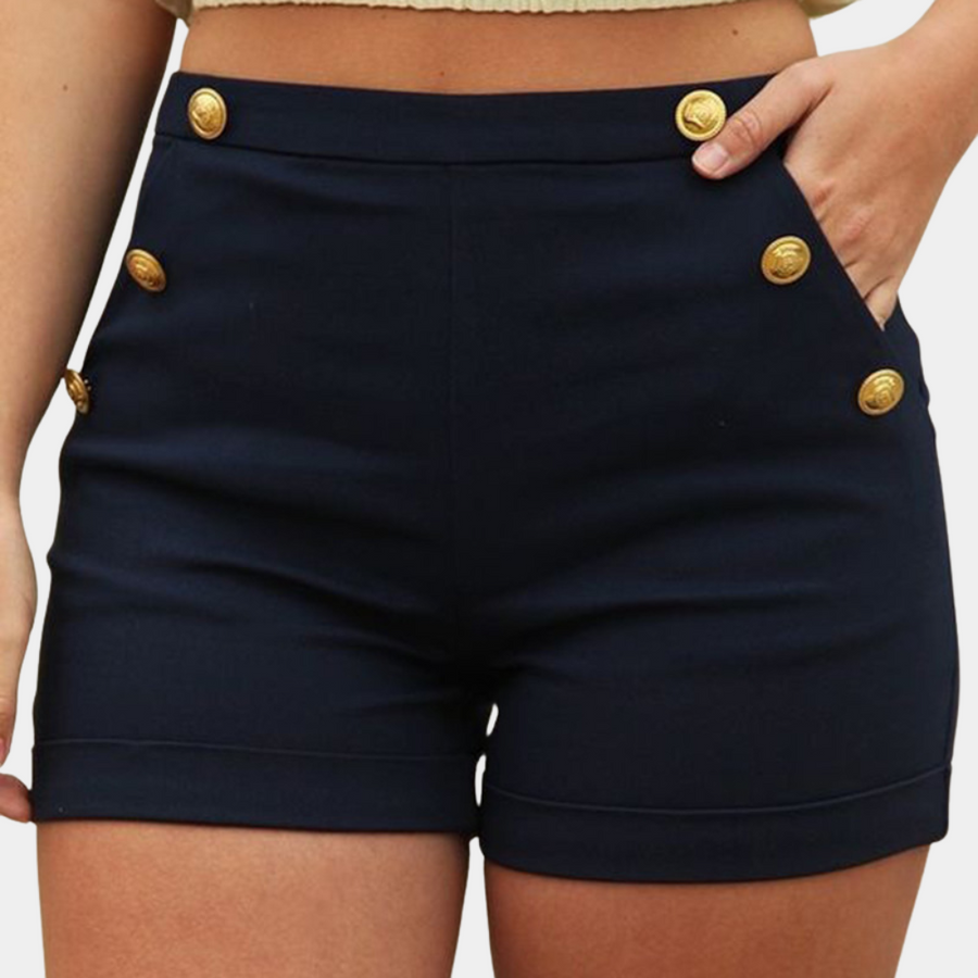 Aurélie – High-Waist Shorts met Gouden Details