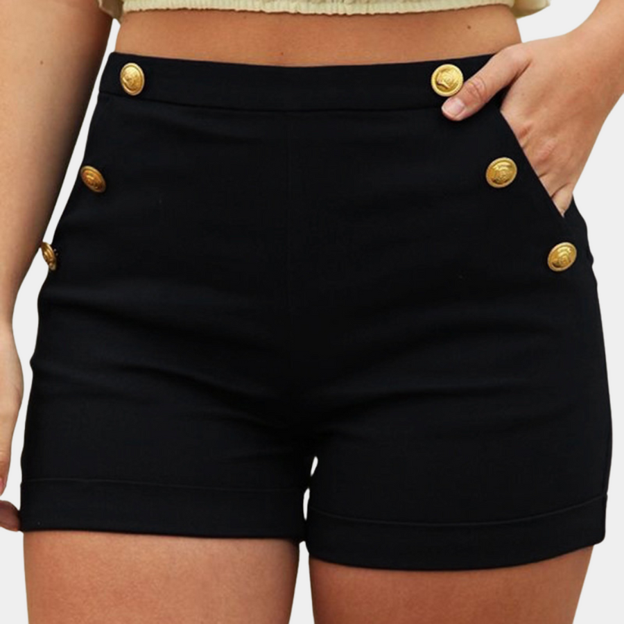 Aurélie – High-Waist Shorts met Gouden Details