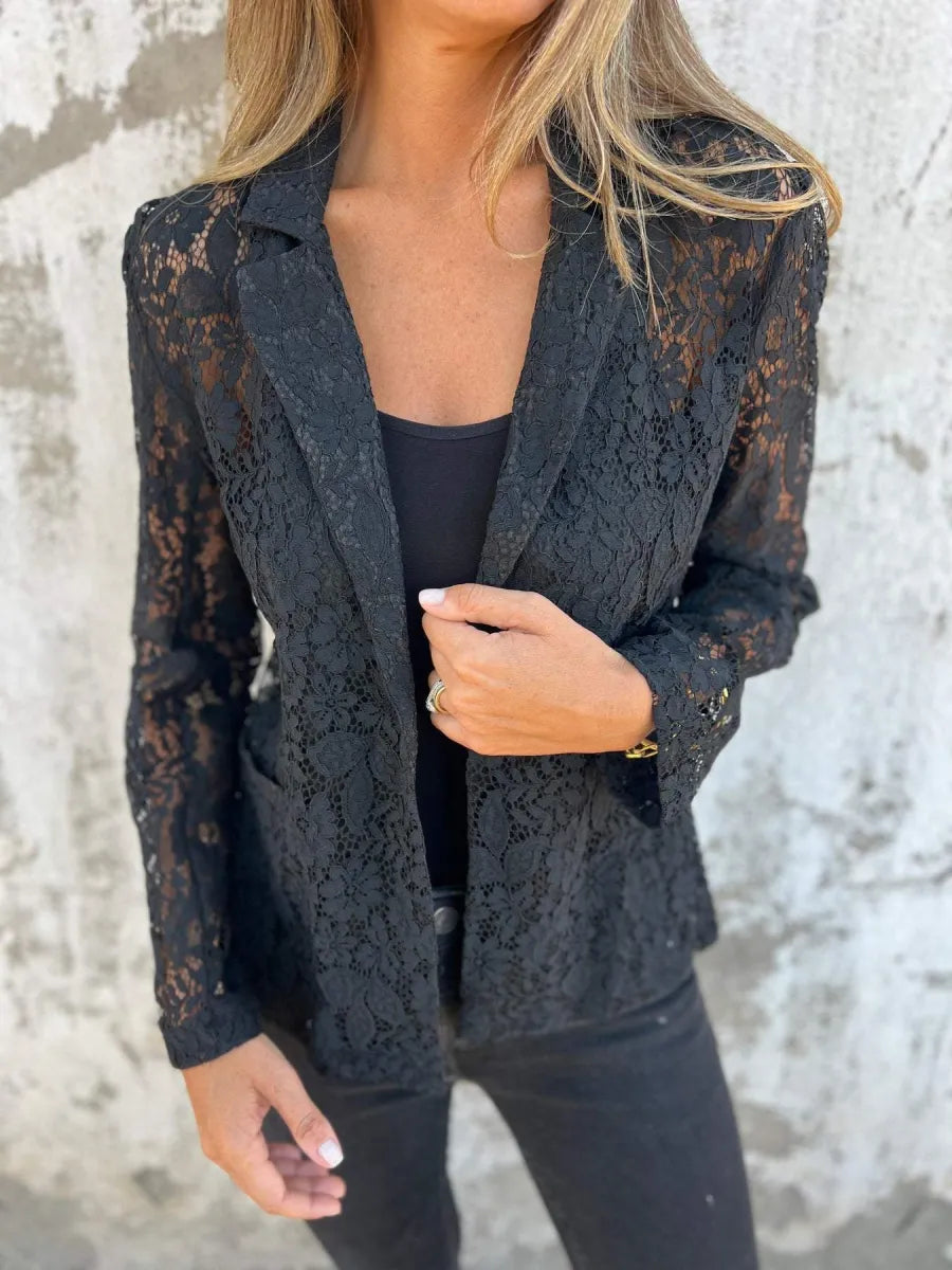 Luna Lace Blazer – Elegant Transparant Statement