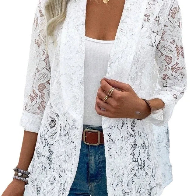 Luna Lace Blazer – Elegant Transparant Statement