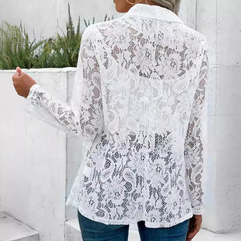Luna Lace Blazer – Elegant Transparant Statement
