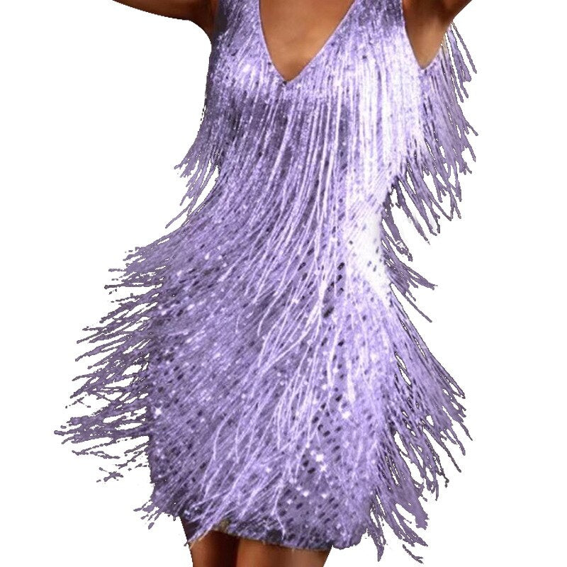 Glamora Fringe Dress – Stralend & Elegant in Beweging