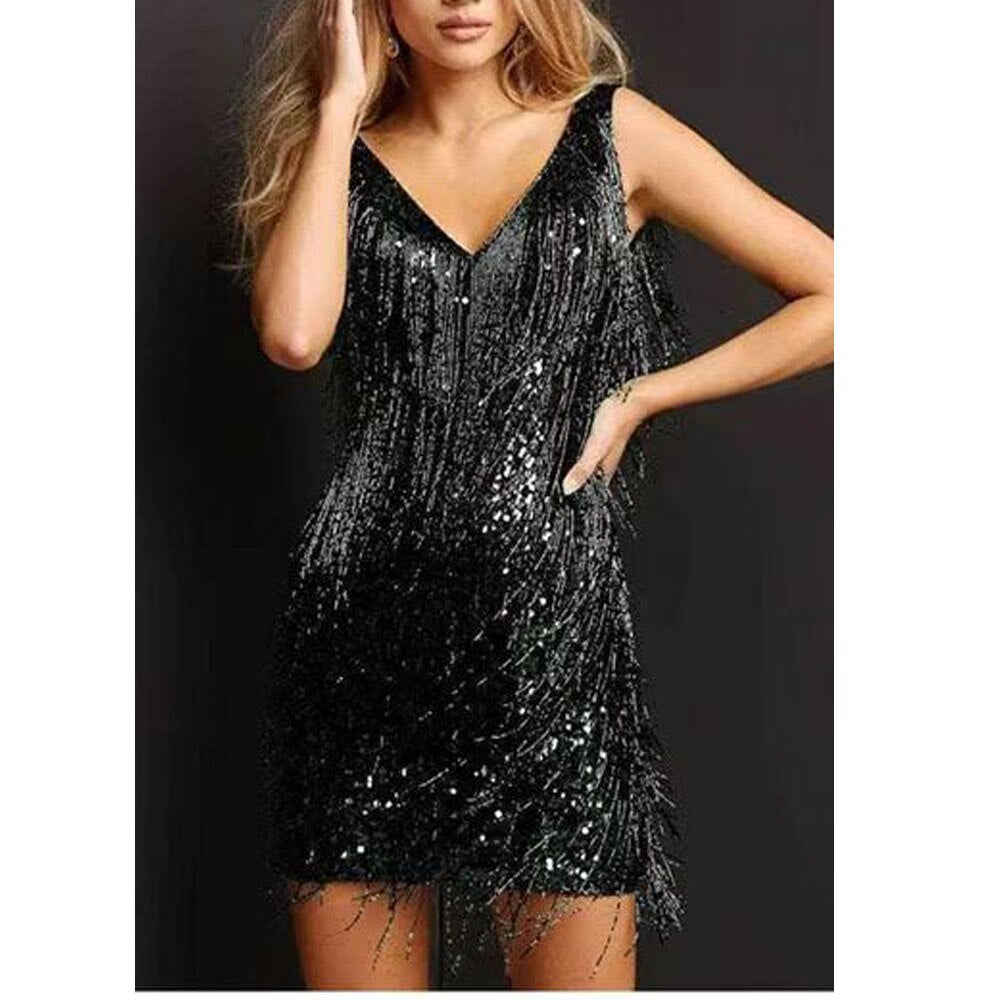 Glamora Fringe Dress – Stralend & Elegant in Beweging