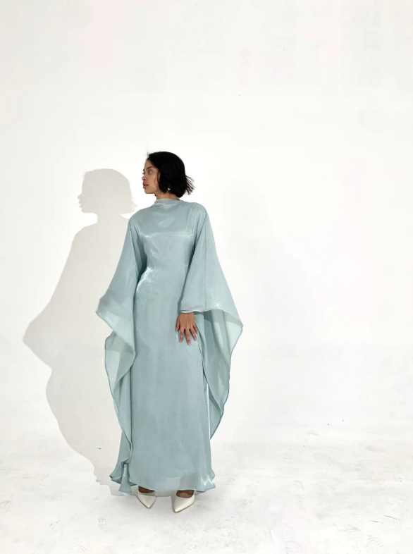 Serena Elegance Maxi Jurk – Luxe Vleermuisstijl voor Elke Speciale Gelegenheid