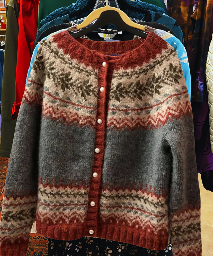 Astrid - Scandinavisch Grijs-Rode Vest