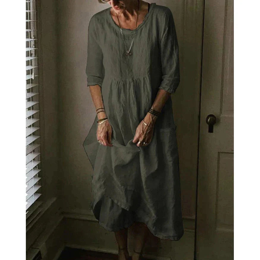Elysian Breeze Linnen Jurk – Tijdloze Elegantie met Comfort