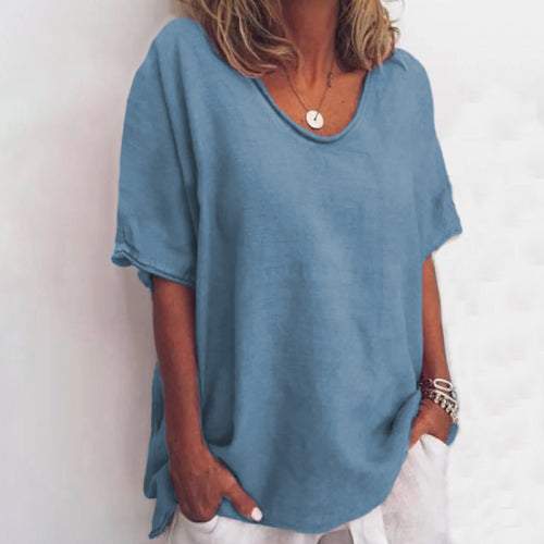 BreezeLuxe Linnen Tee – Tijdloze Zomerfavoriet