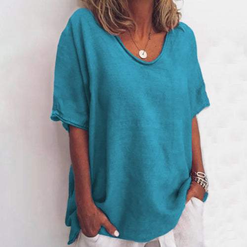 BreezeLuxe Linnen Tee – Tijdloze Zomerfavoriet