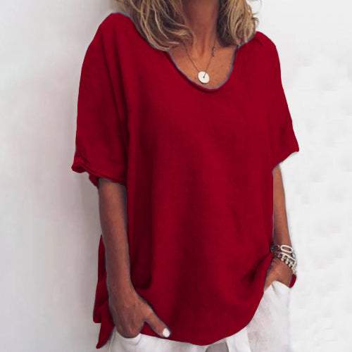BreezeLuxe Linnen Tee – Tijdloze Zomerfavoriet