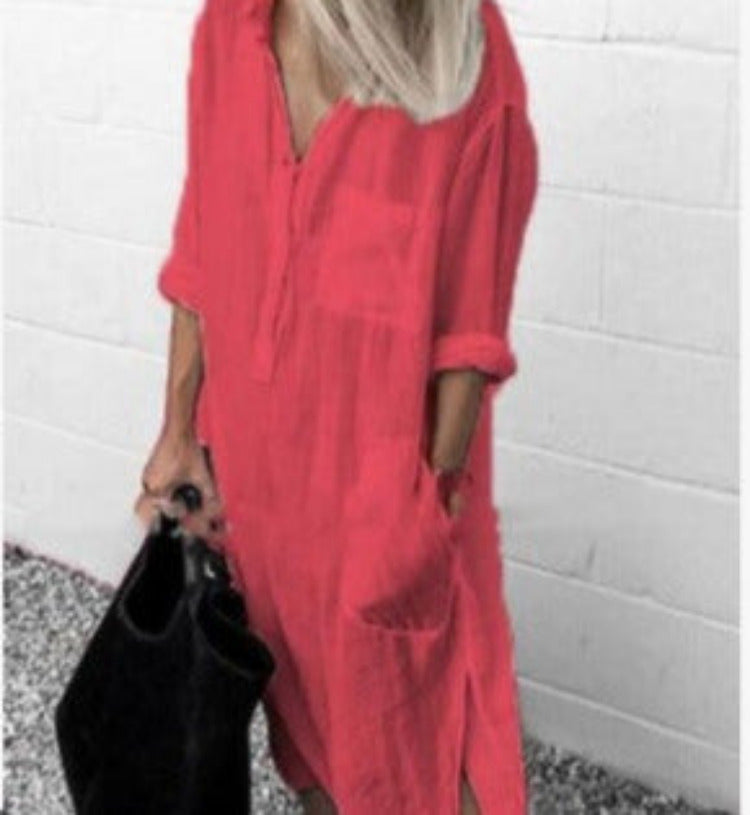 Lina – Luchtige Shirtjurk met Nonchalante Klasse