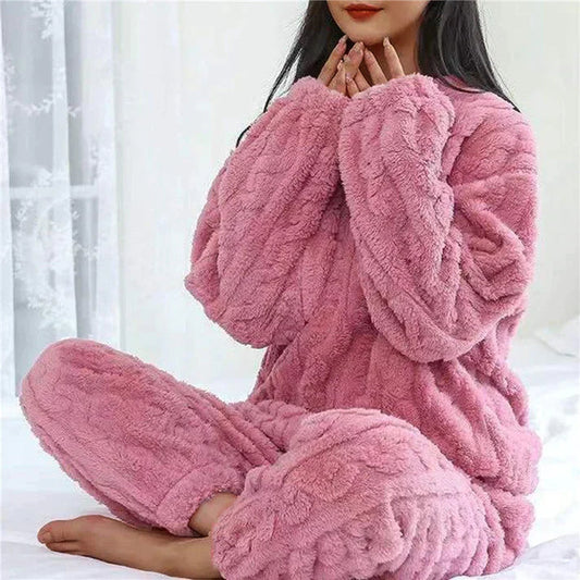 Fleece Luxe Pyjama Set – Zachte en Warme Dames Loungewear