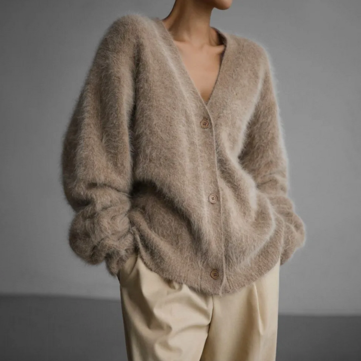 Mohairella – Oversized Damesvest met Knopen