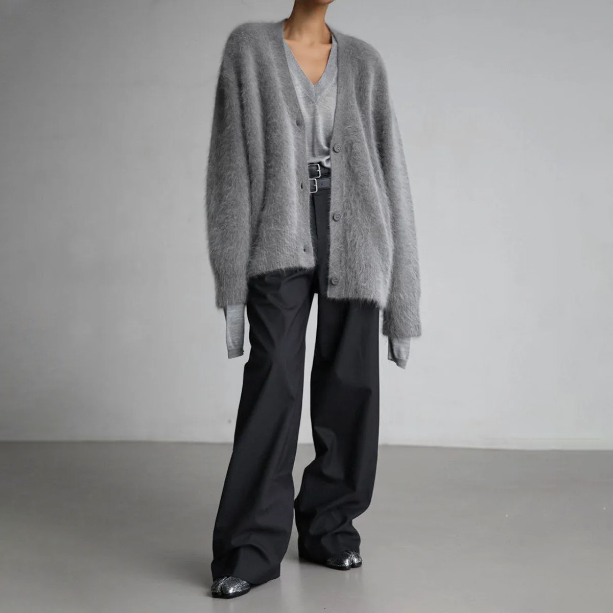 Mohairella – Oversized Damesvest met Knopen