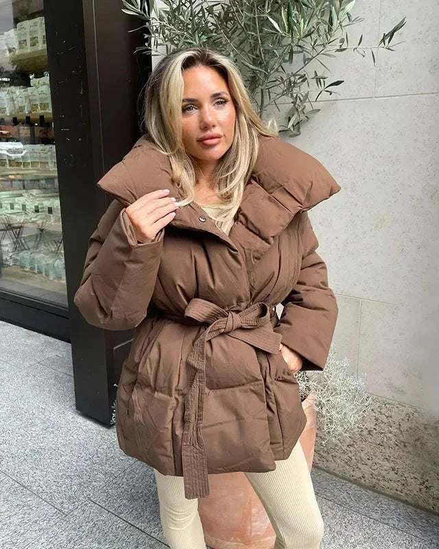 Mila – Warme Jas met Oversized Kraag