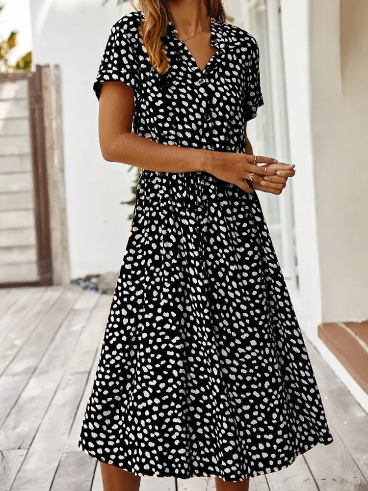Lena – Comfortabele Zomerjurk met Print