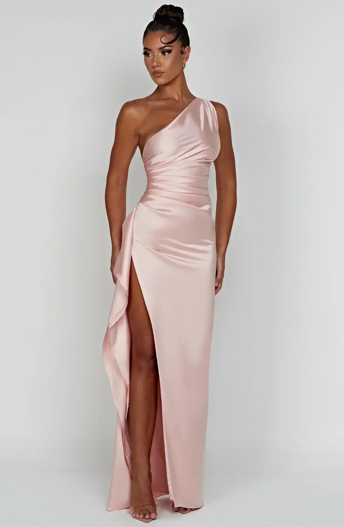 Velanora Luxe Satijnen One-Shoulder Avondjurk