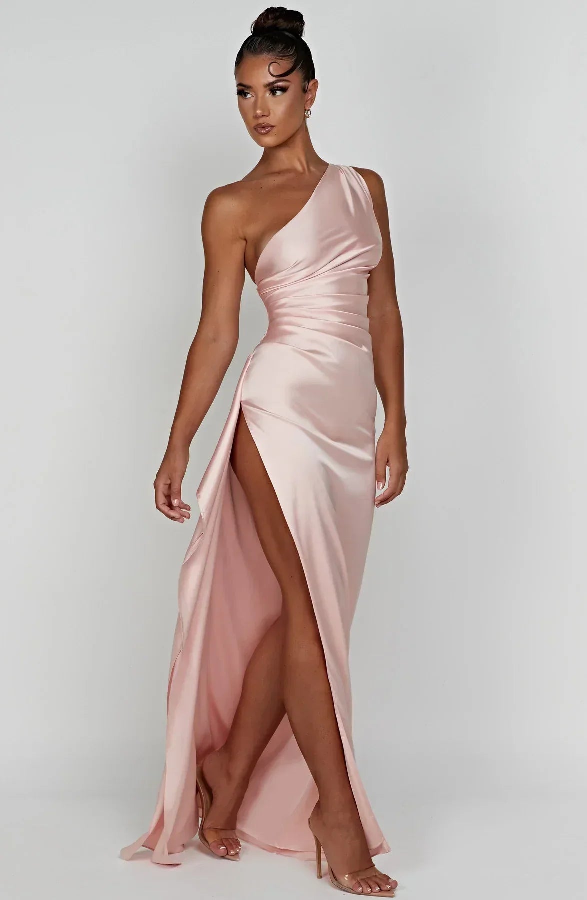 Velanora Luxe Satijnen One-Shoulder Avondjurk