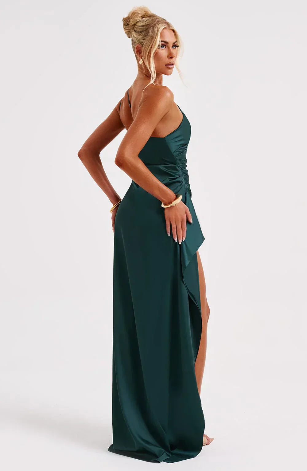 Velanora Luxe Satijnen One-Shoulder Avondjurk