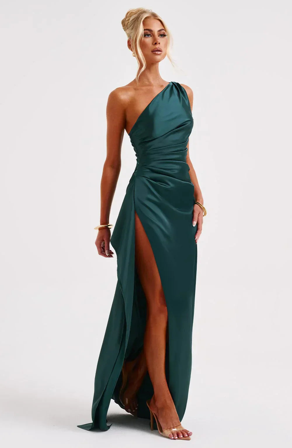 Velanora Luxe Satijnen One-Shoulder Avondjurk