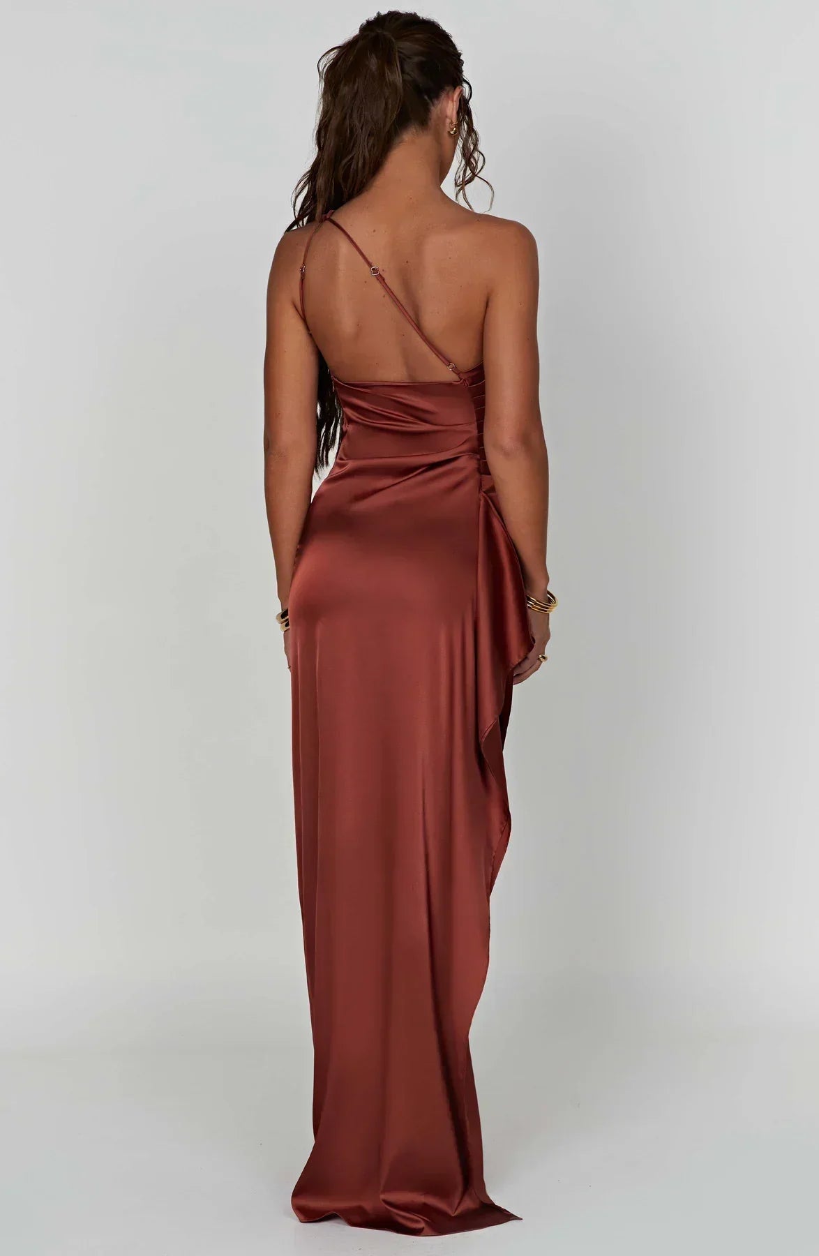Velanora Luxe Satijnen One-Shoulder Avondjurk