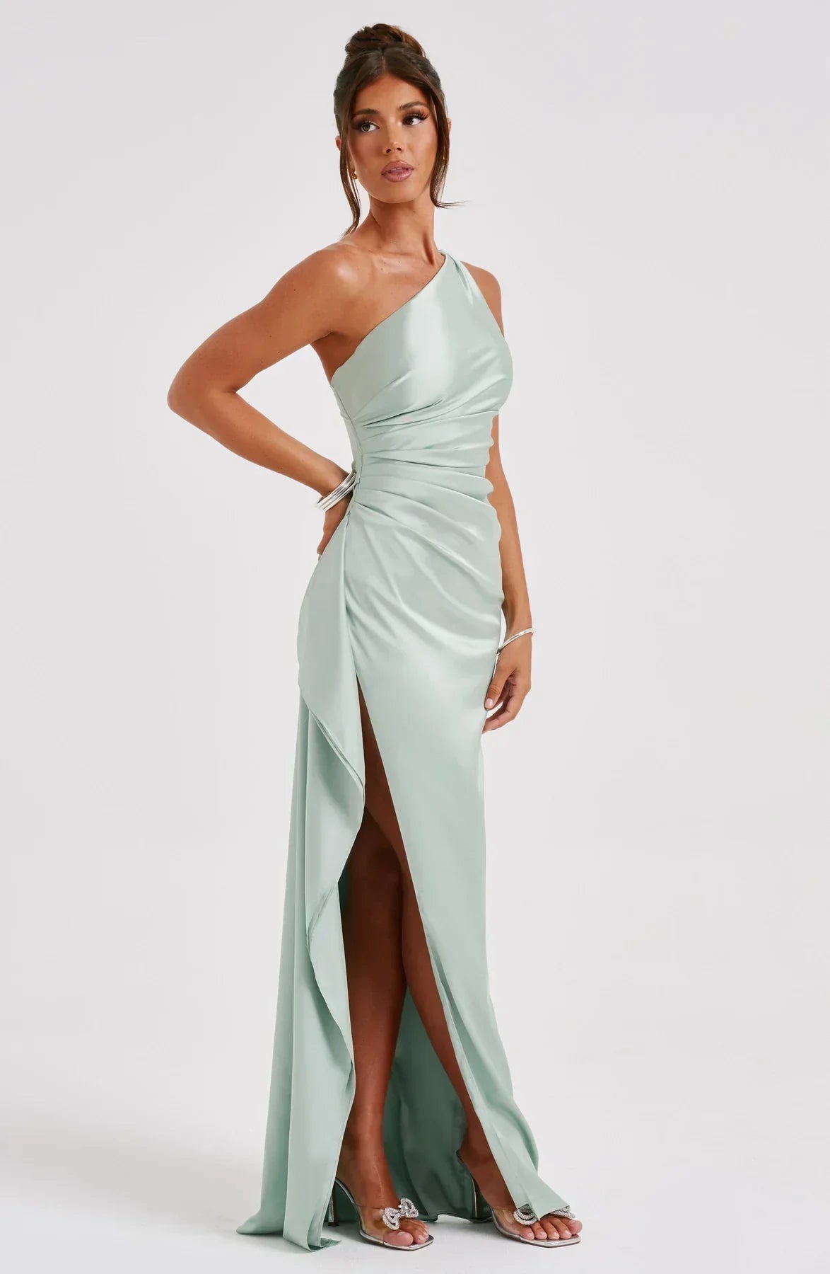 Velanora Luxe Satijnen One-Shoulder Avondjurk