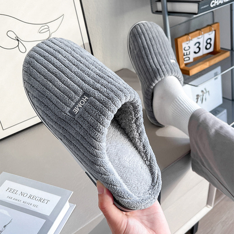 Dames Pantoffels in Ribstof - Comfortabele Slippers met Warme Voering