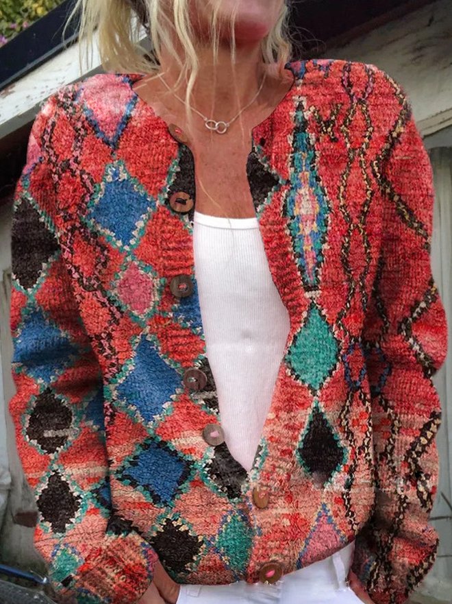 Flora – Gebloemde Knoopcardigan