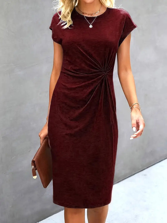 ElenaTwist – Elegante Midi-jurk met Knoopdetail