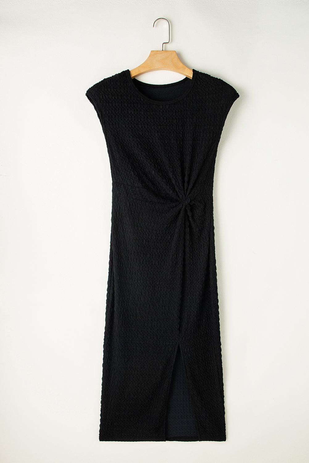 Graceful Twist Midi-jurk – Tijdloze Elegantie voor Elke Dag