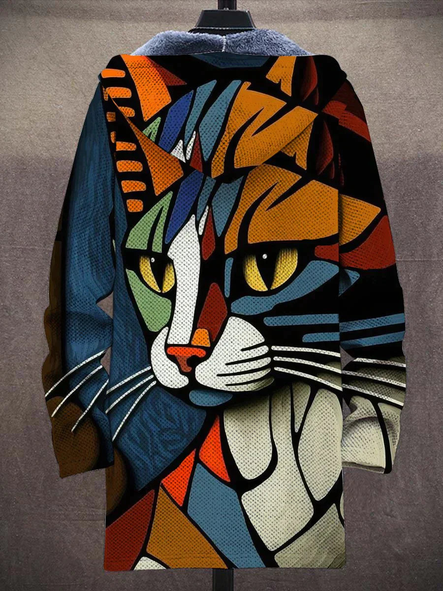 CatCanvas – Vibrant Hoodie Cardigan