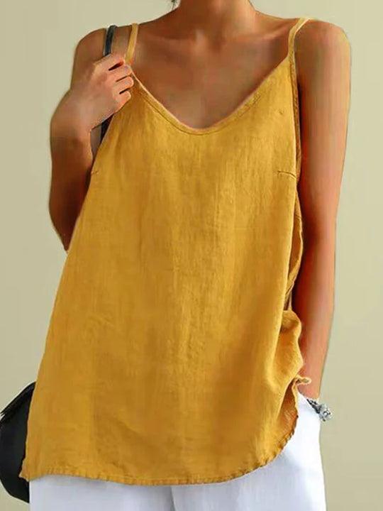 Eva – Coastal Breeze Linen Top