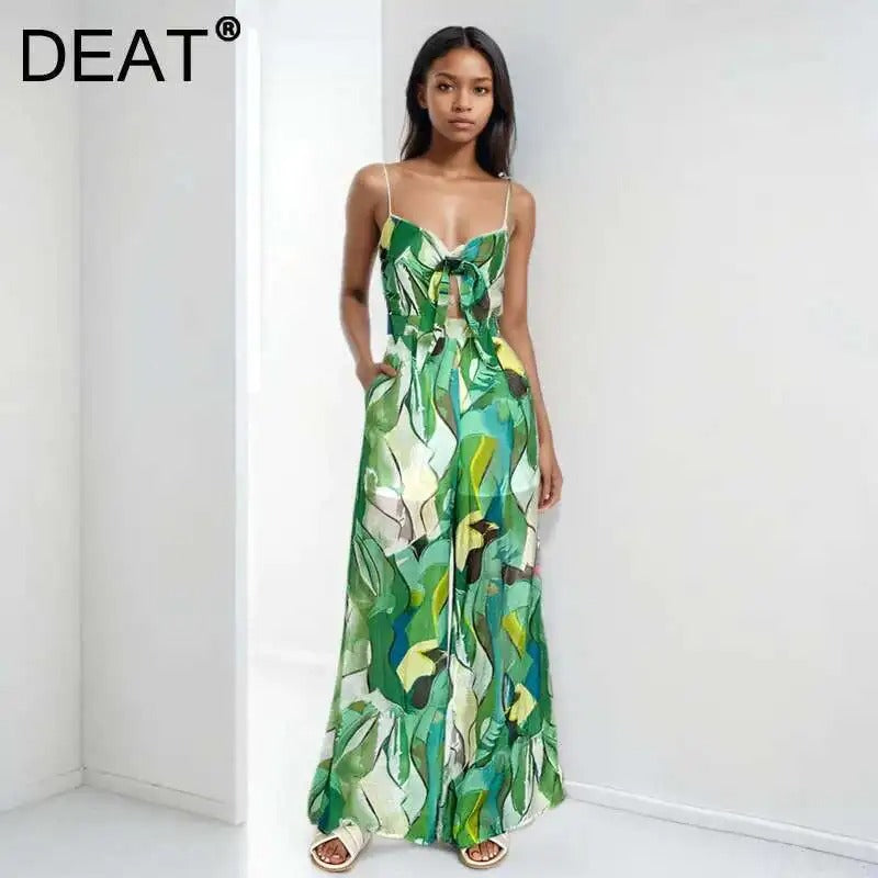 FloraVibe – Dames Floral Print V-Hals Jumpsuit
