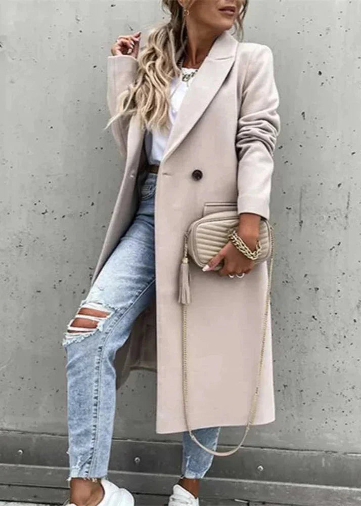 Elysia – Luxe Wollen Winterjas voor Dames