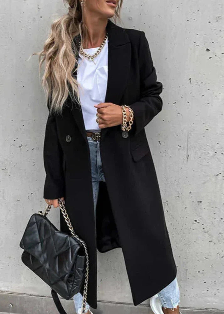 Elysia – Luxe Wollen Winterjas voor Dames