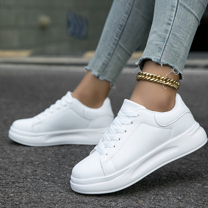 LumaStep – Witte leren damessneakers, licht & stijlvol