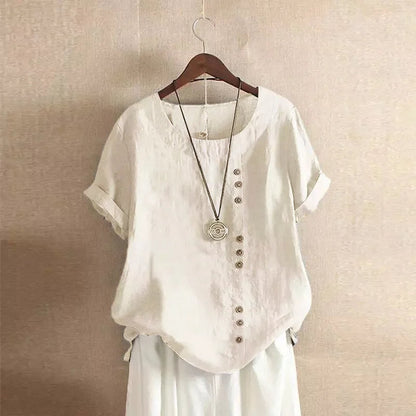 Nina – Elegante Katoenen Blouse met Knoopdetails