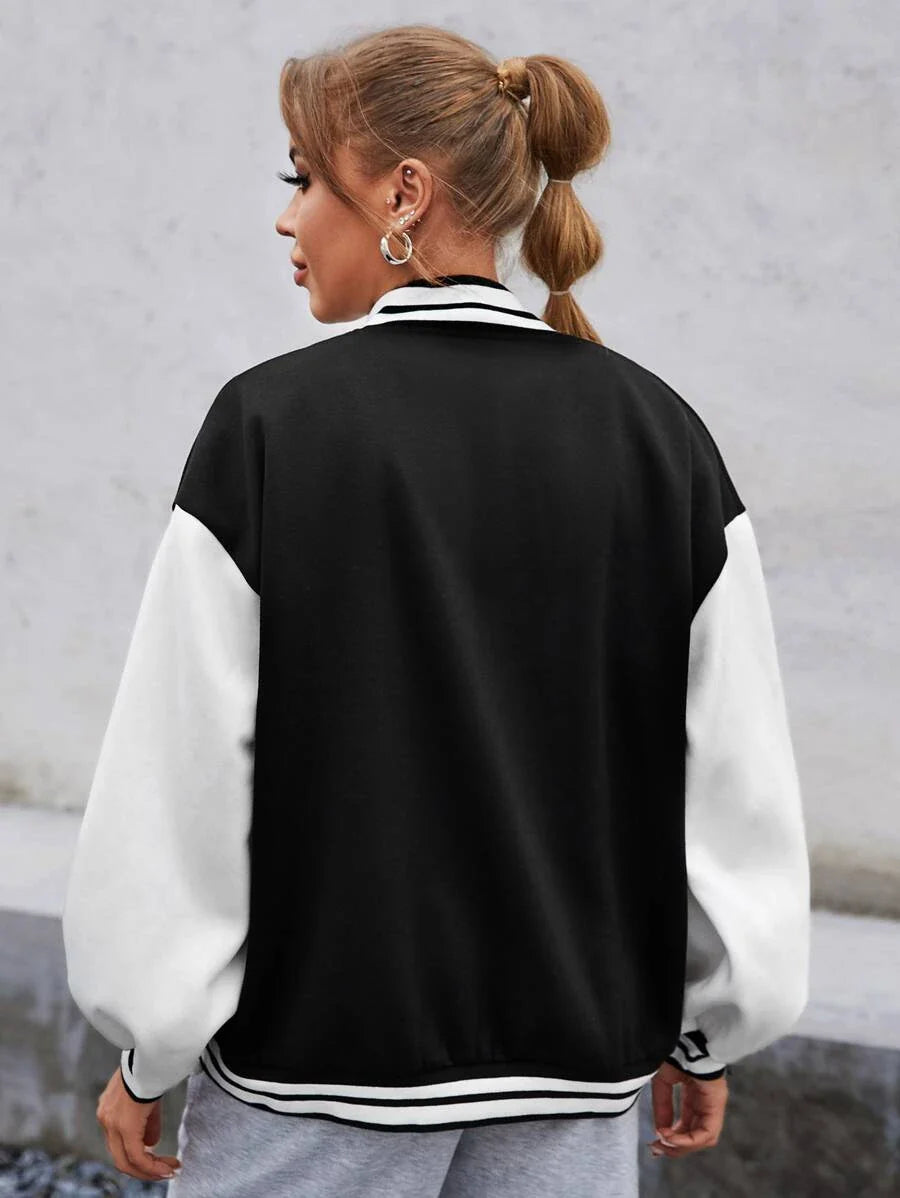 Lina – Zwart Varsityjack met Letters