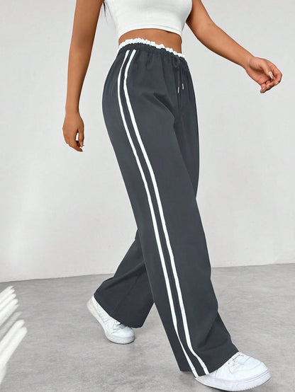 Modara Luxe Sporty Wide-Leg Broek
