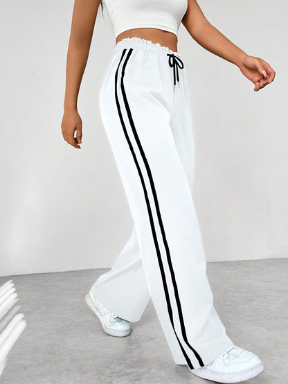 Modara Luxe Sporty Wide-Leg Broek