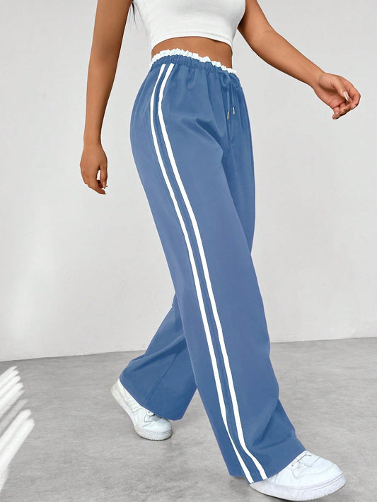Modara Luxe Sporty Wide-Leg Broek
