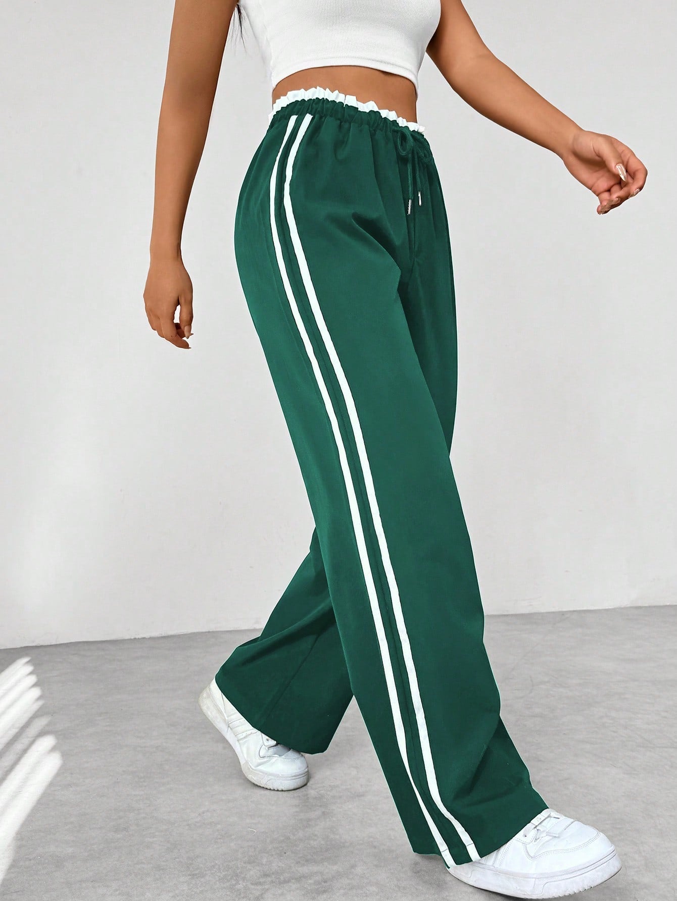 Modara Luxe Sporty Wide-Leg Broek