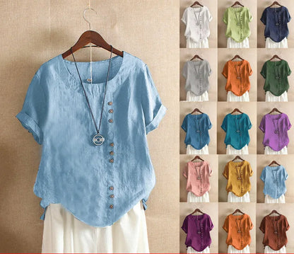 Nina – Elegante Katoenen Blouse met Knoopdetails