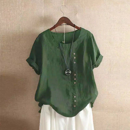 Nina – Elegante Katoenen Blouse met Knoopdetails