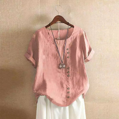 Nina – Elegante Katoenen Blouse met Knoopdetails