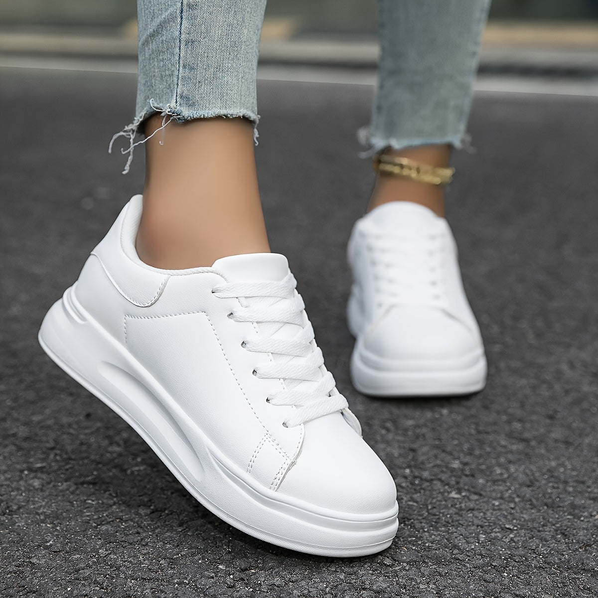 LumaStep – Witte leren damessneakers, licht & stijlvol